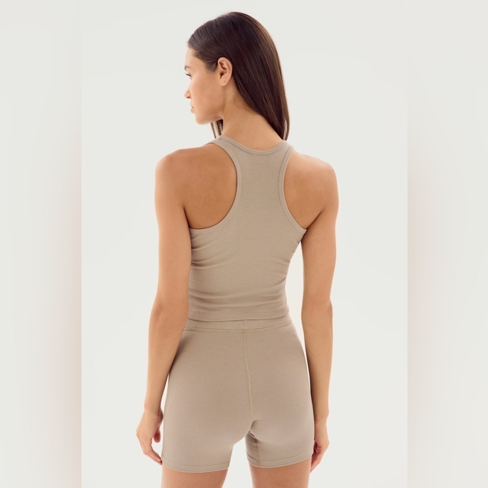 Splits59 Theo Rib Shorts in Taupe- Shorts Only - Picture 4 of 10